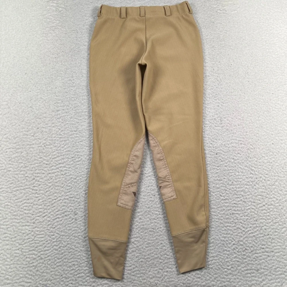 Tuffrider Equestrian Breeches Womens 26 Ribbed‎ Knee Patch Western Riding Tan